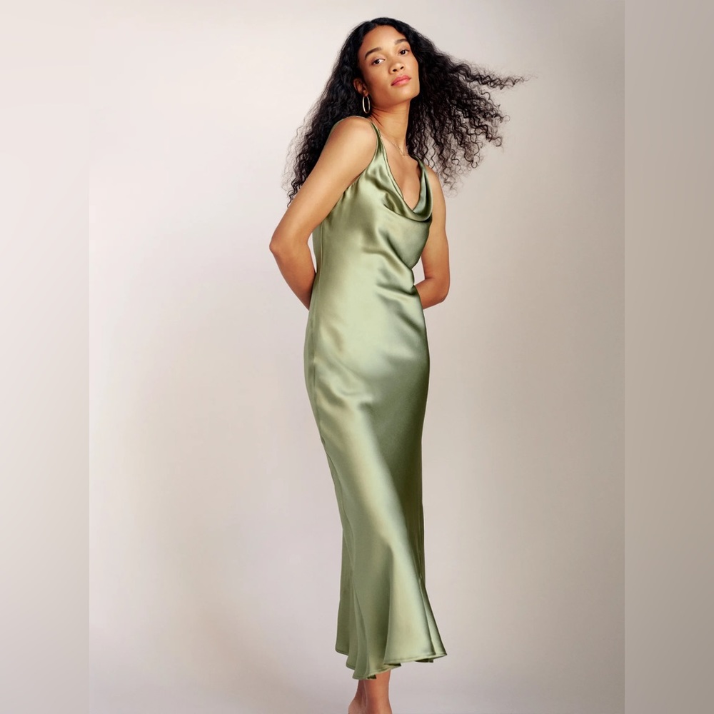 Reformation Bryn silk midi dress, worn once for wedding